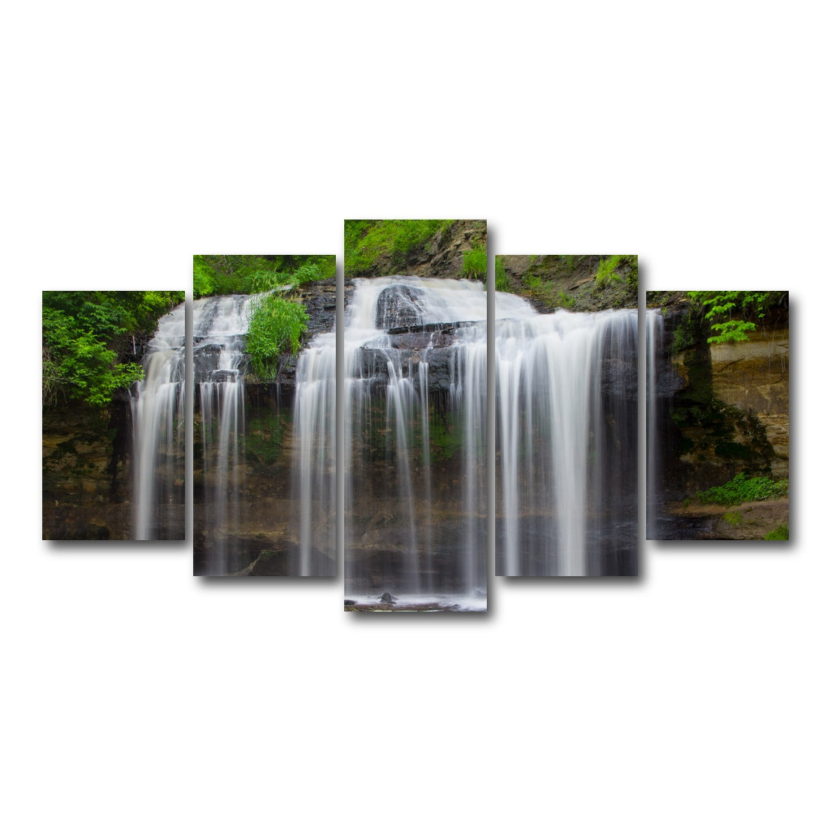 AUTO-MOCKUP WHITE | Cascade Falls | 5 Piece | Gallery Wrap Canvas | group=5_normal