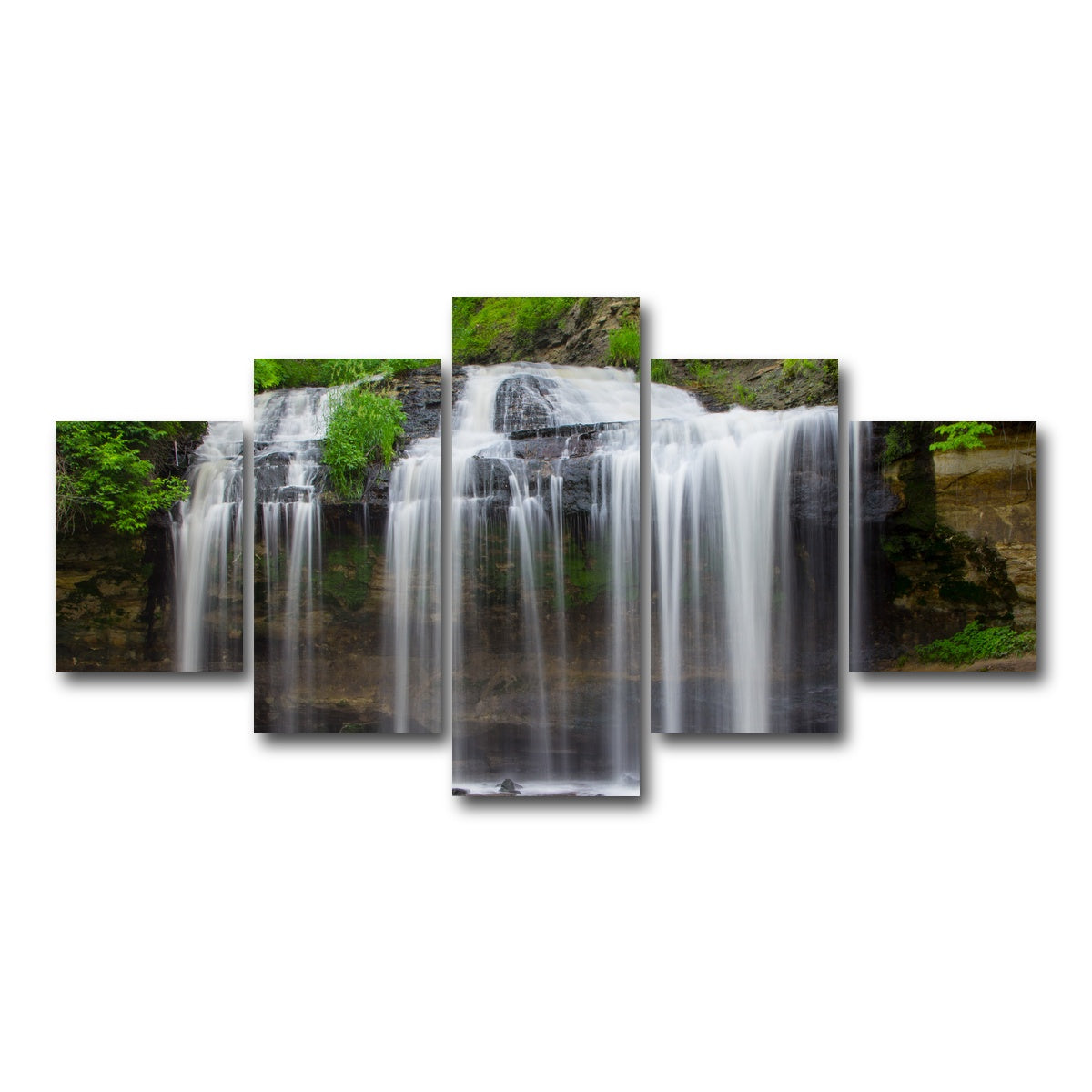 AUTO-MOCKUP WHITE | Cascade Falls | 5 Piece | Gallery Wrap Canvas | group=5_short