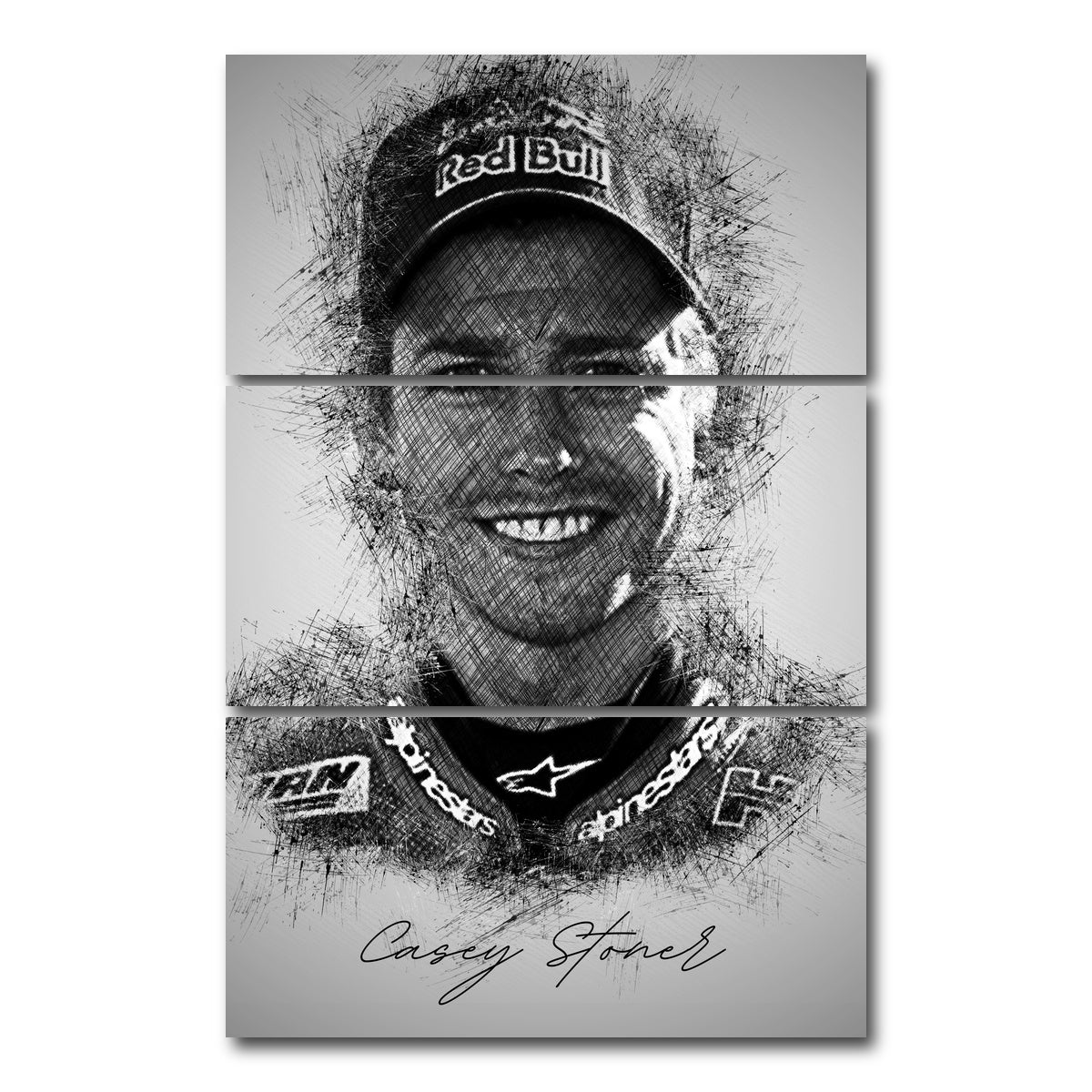 AUTO-MOCKUP WHITE | Casey Stoner | 3 Piece | Gallery Wrap Canvas | group=12x24_stacked