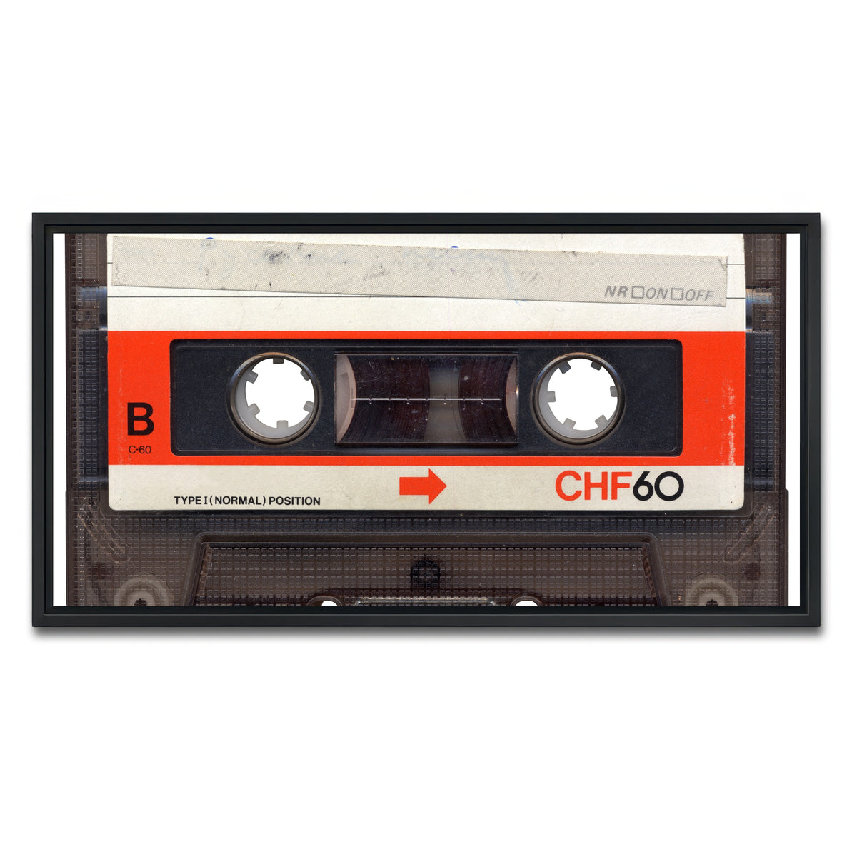 AUTO-MOCKUP WHITE | Cassette Tape | 1 Piece | Black Framed Canvas | group=2x1