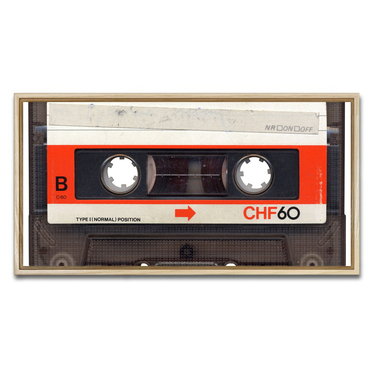 AUTO-MOCKUP WHITE | Cassette Tape | 1 Piece | Natural Framed Canvas | group=2x1