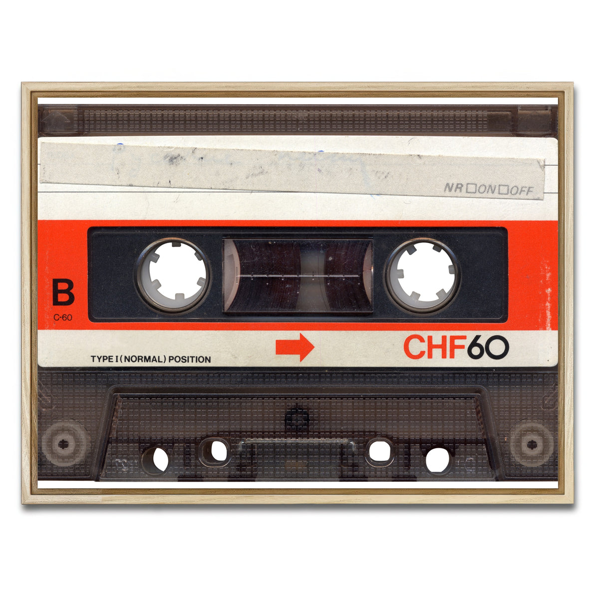AUTO-MOCKUP WHITE | Cassette Tape | 1 Piece | Natural Framed Canvas | group=4x3