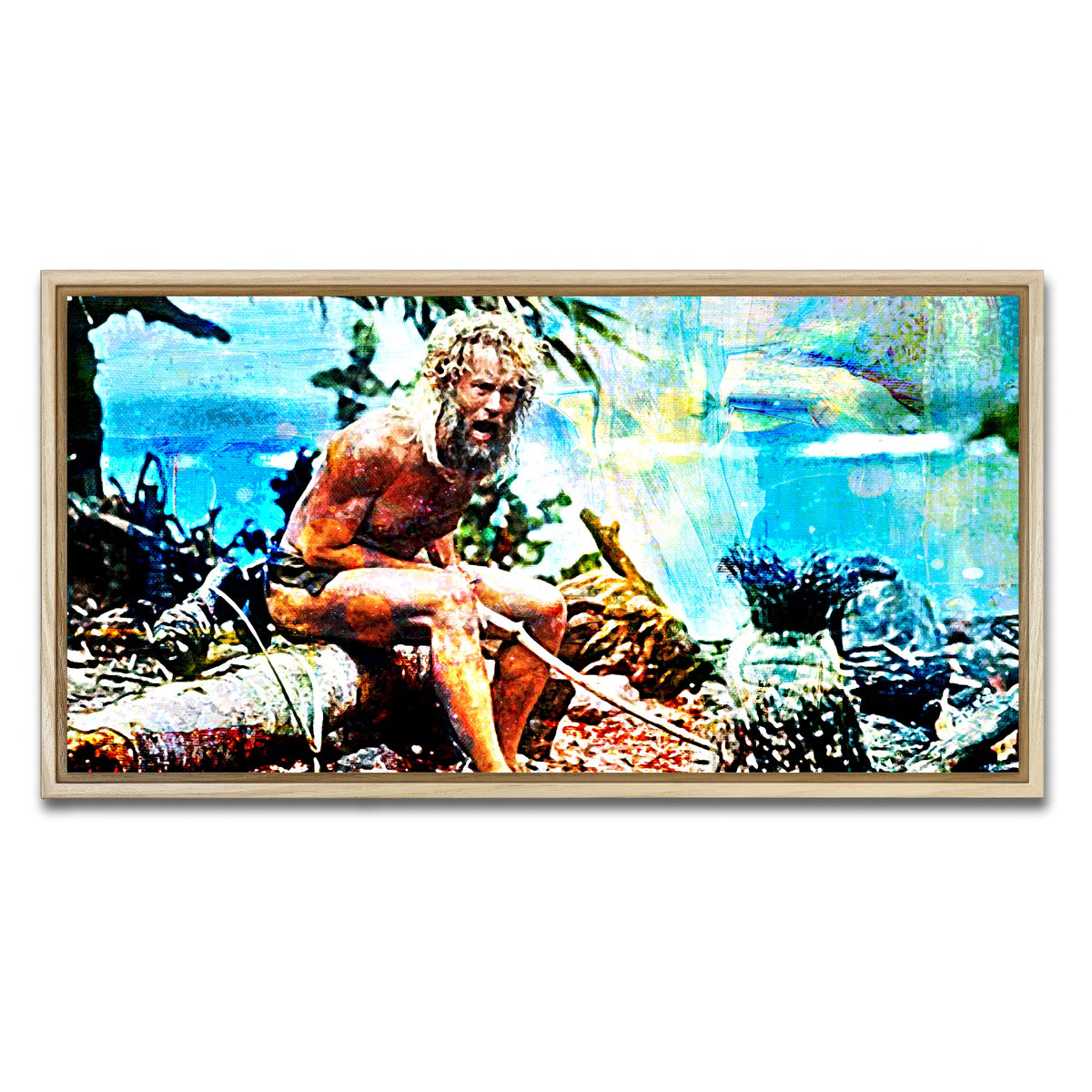 AUTO-MOCKUP WHITE | Castaway | 1 Piece | Natural Framed Canvas | group=2x1