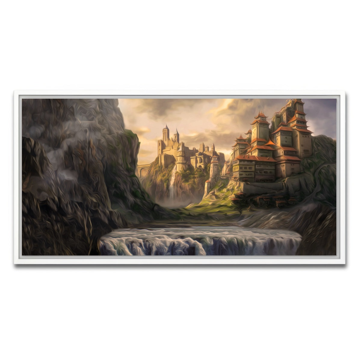 AUTO-MOCKUP WHITE | Castle Falls | 1 Piece | White Framed Canvas | group=2x1