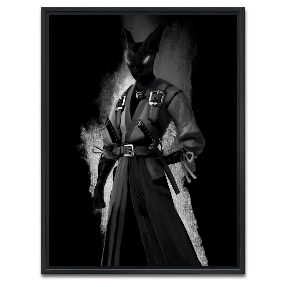 AUTO-MOCKUP WHITE | Cat Character | 1 Piece | Black Framed Canvas | group=3x4