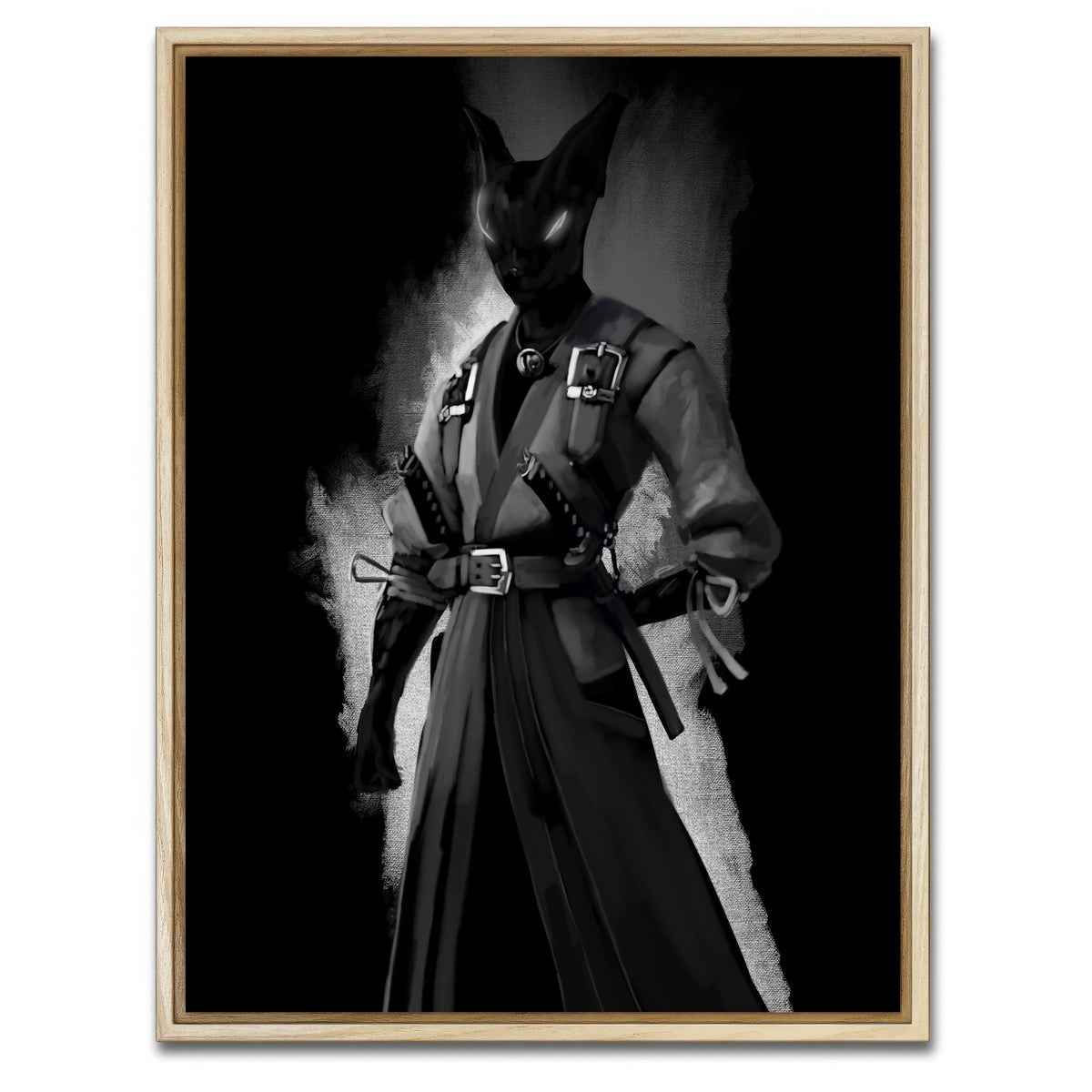 AUTO-MOCKUP WHITE | Cat Character | 1 Piece | Natural Framed Canvas | group=3x4