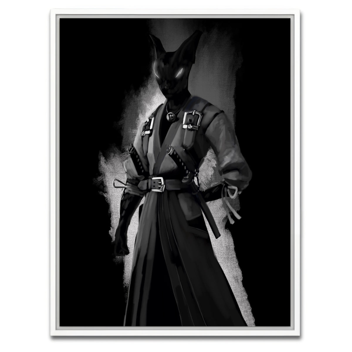 AUTO-MOCKUP WHITE | Cat Character | 1 Piece | White Framed Canvas | group=3x4