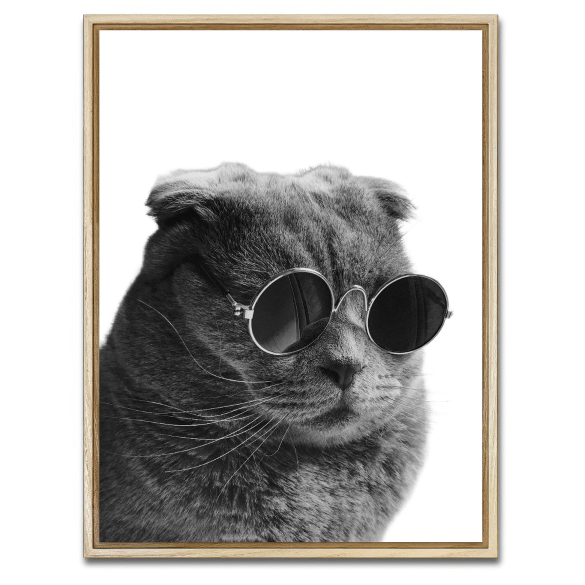 AUTO-MOCKUP WHITE | Cat Cool | 1 Piece | Natural Framed Canvas | group=3x4
