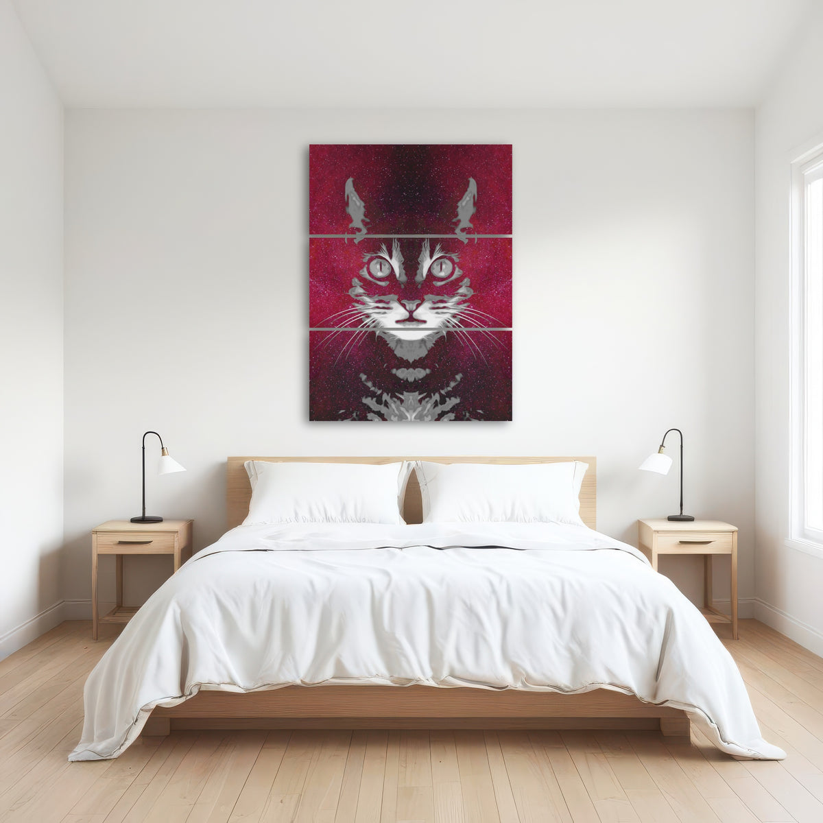 AUTO-MOCKUP ROOM | Cat Face with Cosmic Background