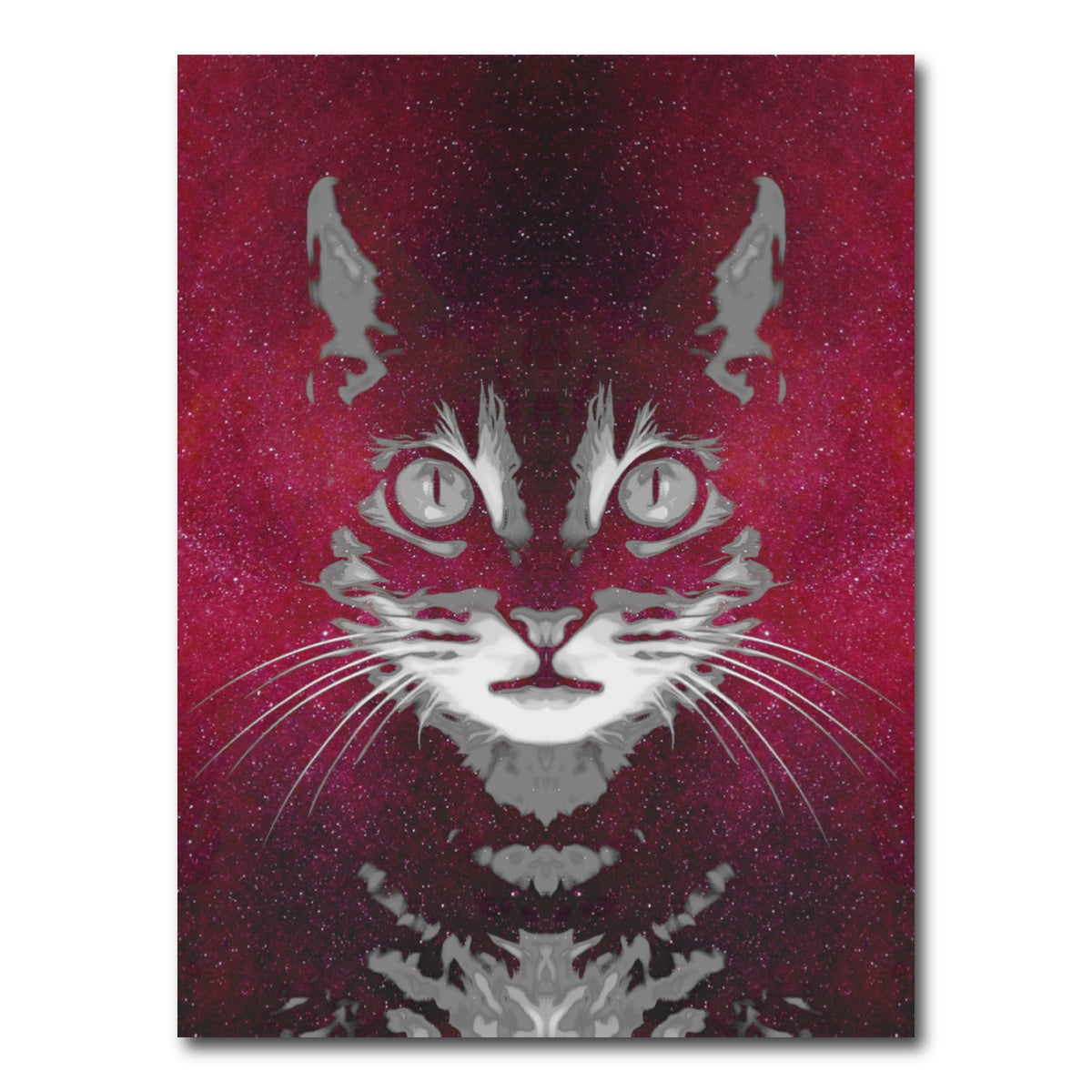 AUTO-MOCKUP WHITE | Cat Face with Cosmic Background | 1 Piece | Gallery Wrap Canvas | group=3x4