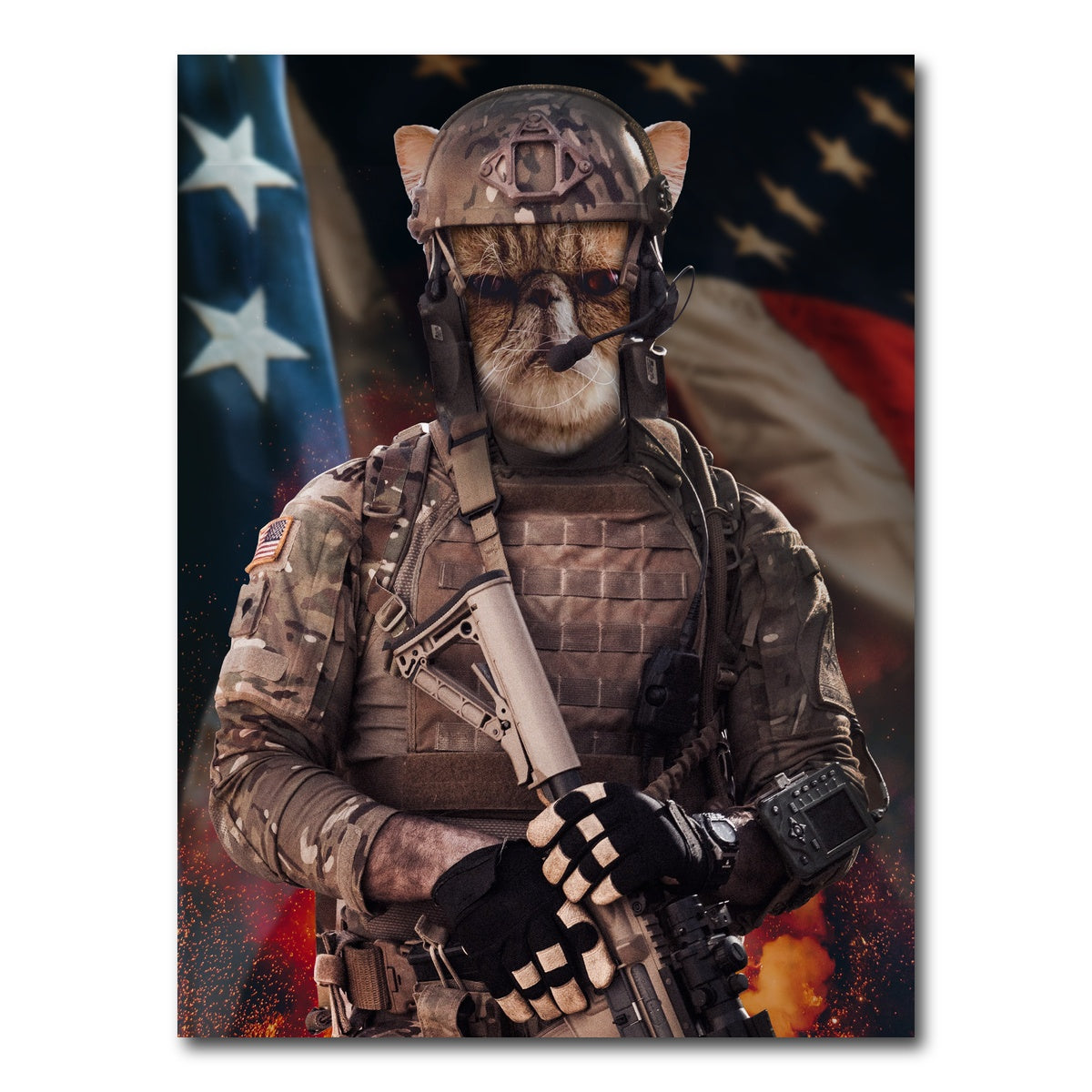 AUTO-MOCKUP WHITE | Cat Soldier | 1 Piece | Gallery Wrap Canvas | group=3x4