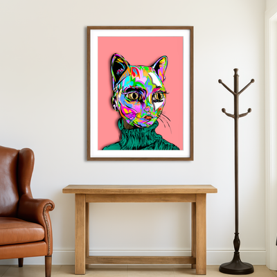 AUTO-MOCKUP ROOM | Catface Mask Wall Art