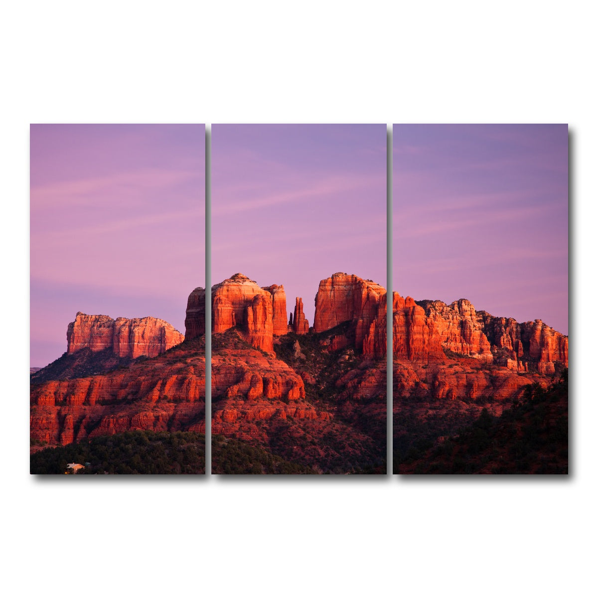 AUTO-MOCKUP WHITE | Cathedral Rock | 3 Piece | Gallery Wrap Canvas | group=12x24