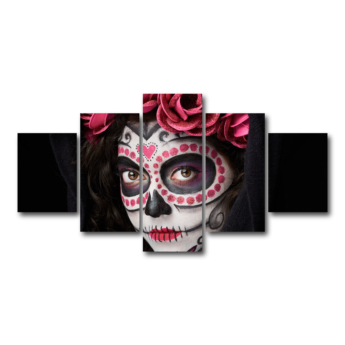 AUTO-MOCKUP WHITE | Catrina skull look | 5 Piece | Gallery Wrap Canvas | group=5_short