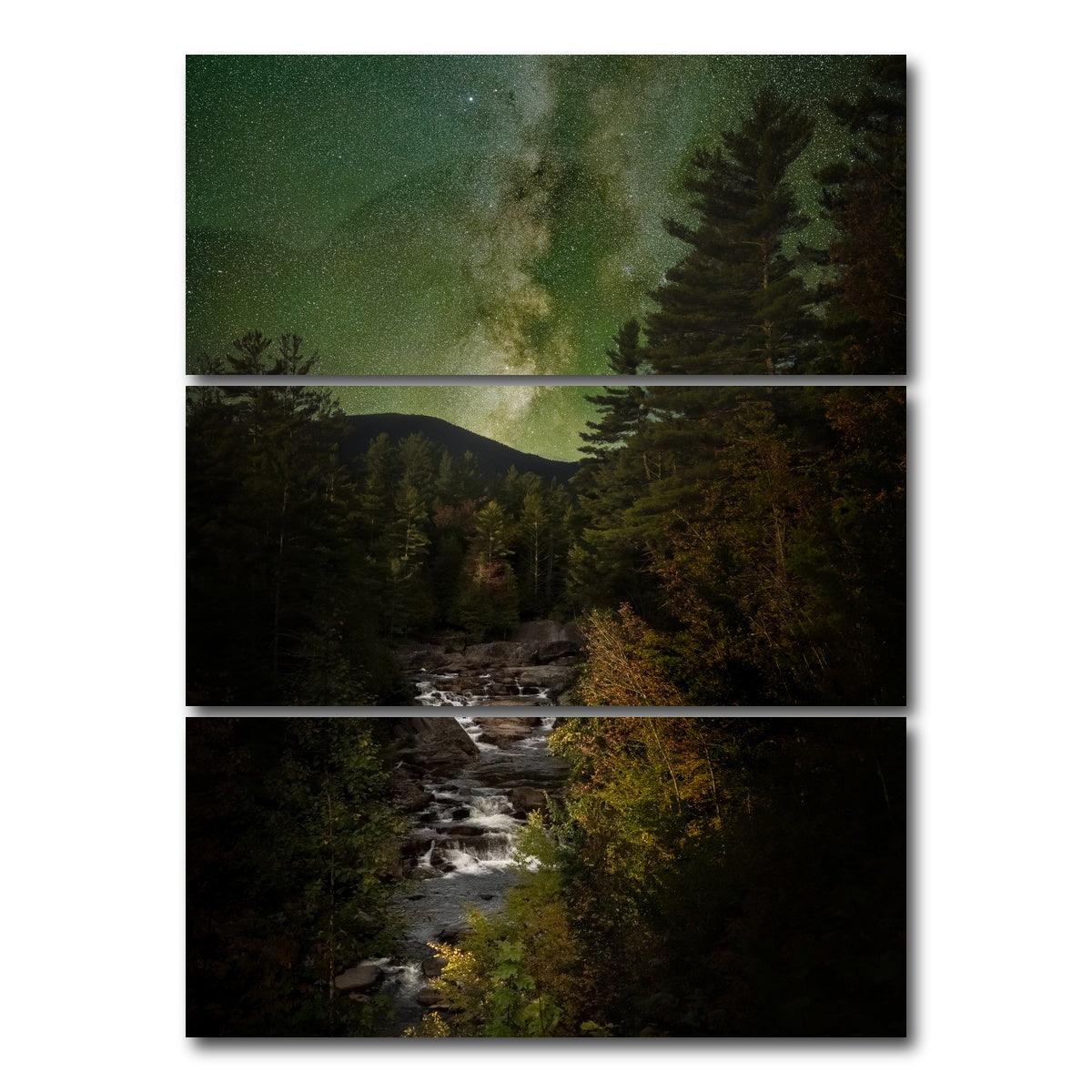 AUTO-MOCKUP WHITE | Catskill Night | 3 Piece | Gallery Wrap Canvas | group=8x18_stacked