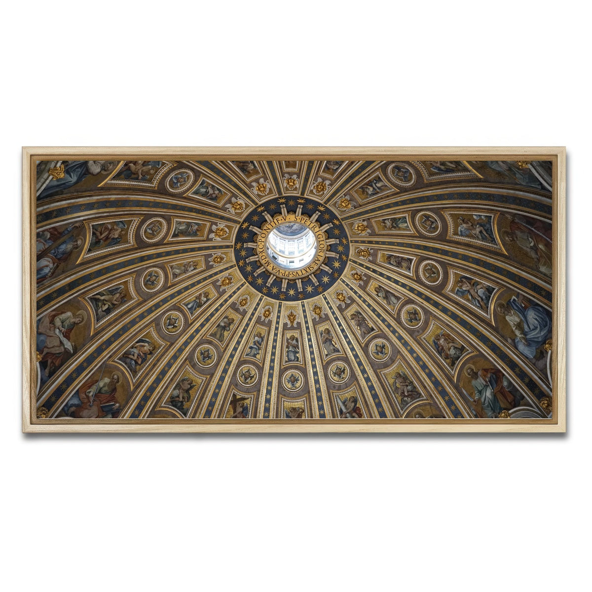 AUTO-MOCKUP WHITE | Ceiling of St. Peter's Basilica, Vatican City | 1 Piece | Natural Framed Canvas | group=2x1