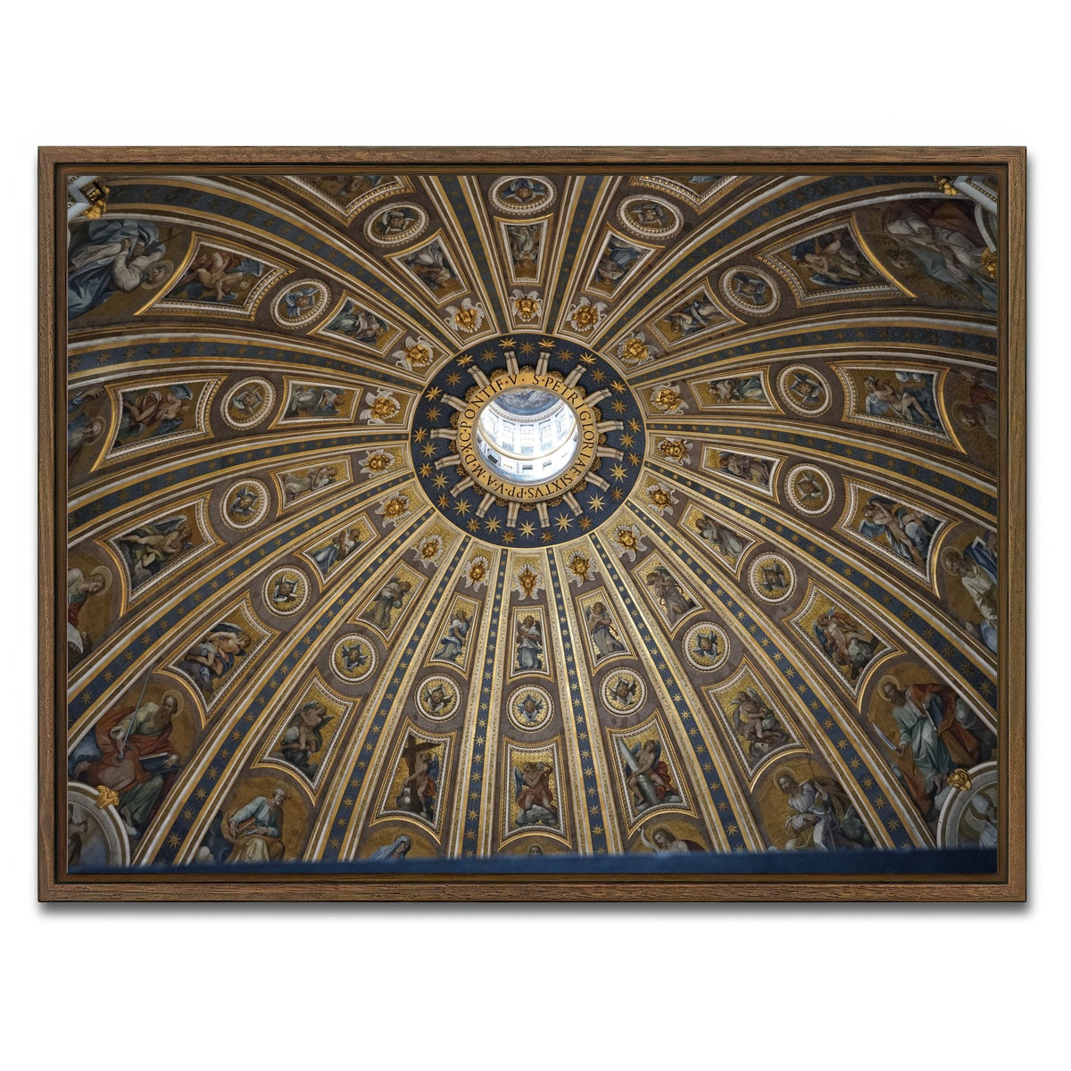 AUTO-MOCKUP WHITE | Ceiling of St. Peter's Basilica, Vatican City | 1 Piece | Walnut Framed Canvas | group=4x3