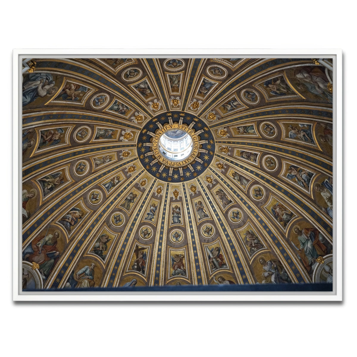 AUTO-MOCKUP WHITE | Ceiling of St. Peter's Basilica, Vatican City | 1 Piece | White Framed Canvas | group=4x3