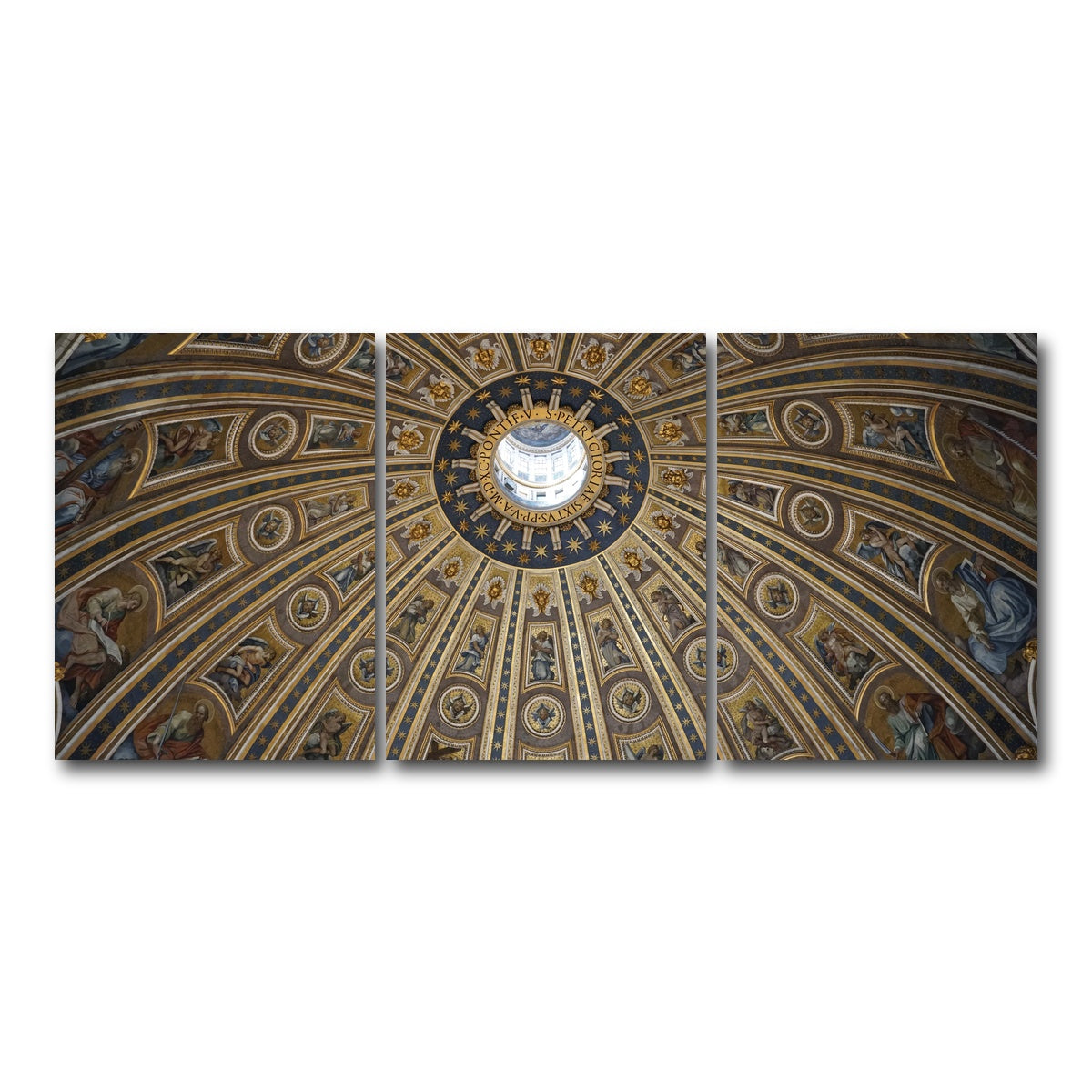 AUTO-MOCKUP WHITE | Ceiling of St. Peter's Basilica, Vatican City | 3 Piece | Gallery Wrap Canvas | group=18x24