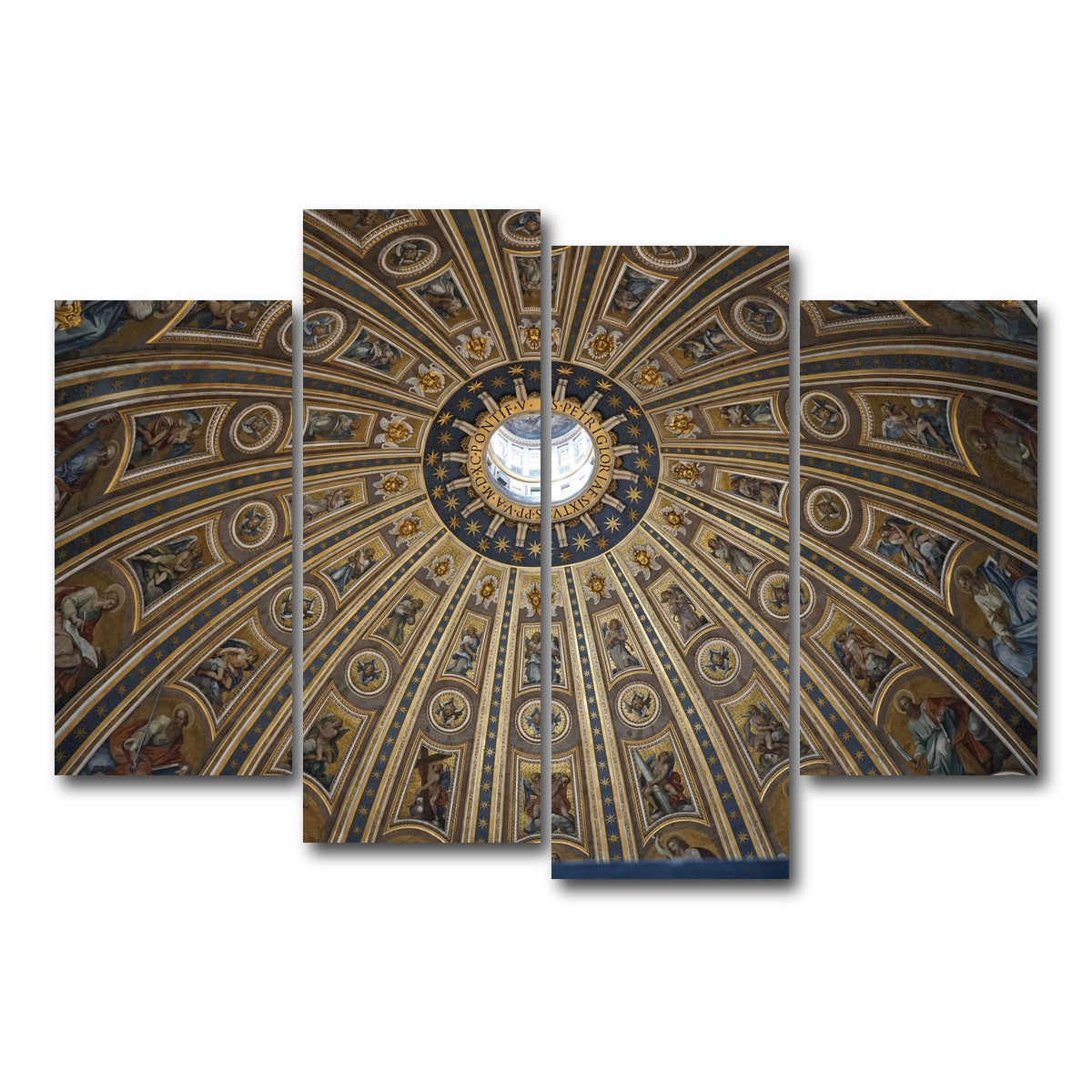 AUTO-MOCKUP WHITE | Ceiling of St. Peter's Basilica, Vatican City | 4 Piece | Gallery Wrap Canvas | group=4_short