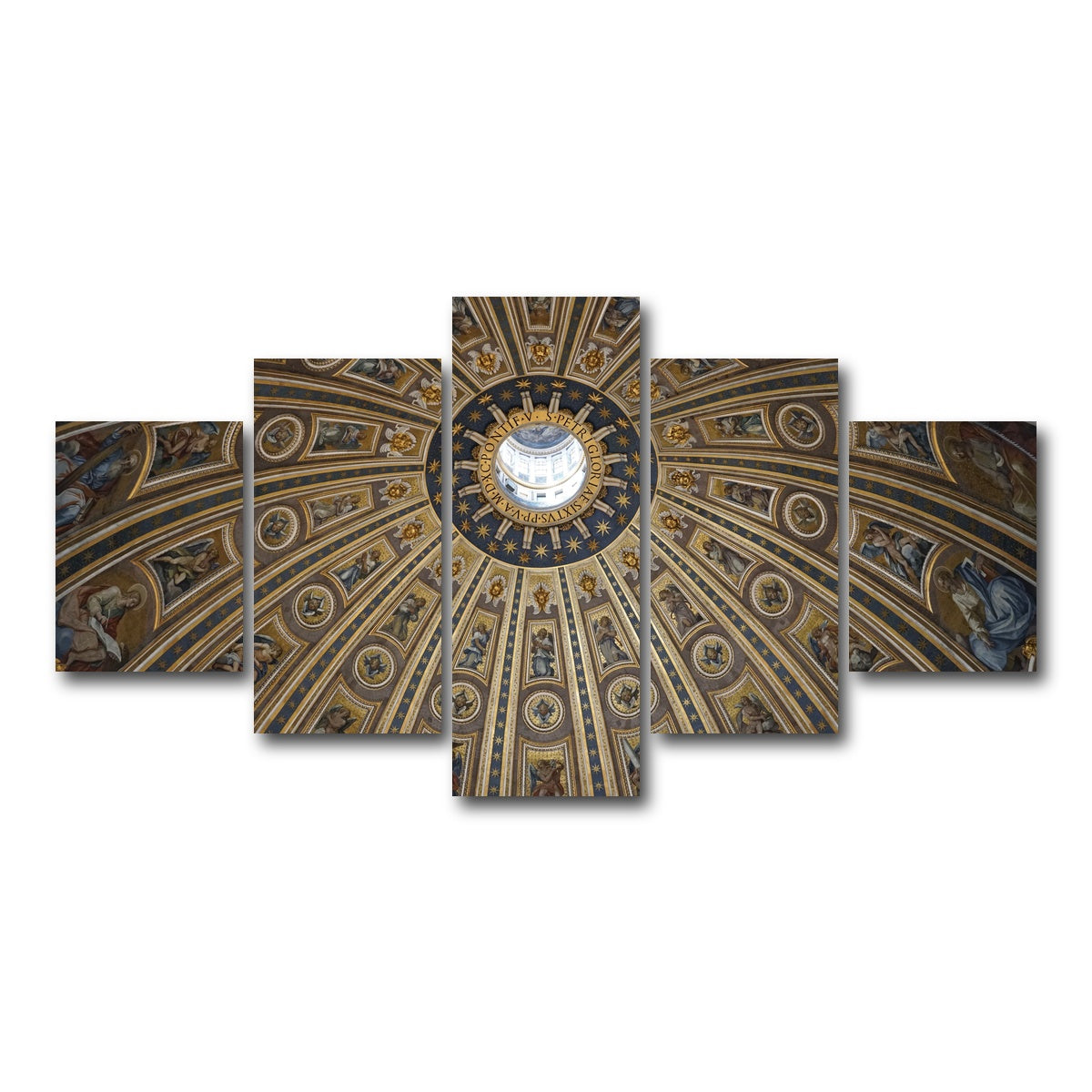 AUTO-MOCKUP WHITE | Ceiling of St. Peter's Basilica, Vatican City | 5 Piece | Gallery Wrap Canvas | group=5_short