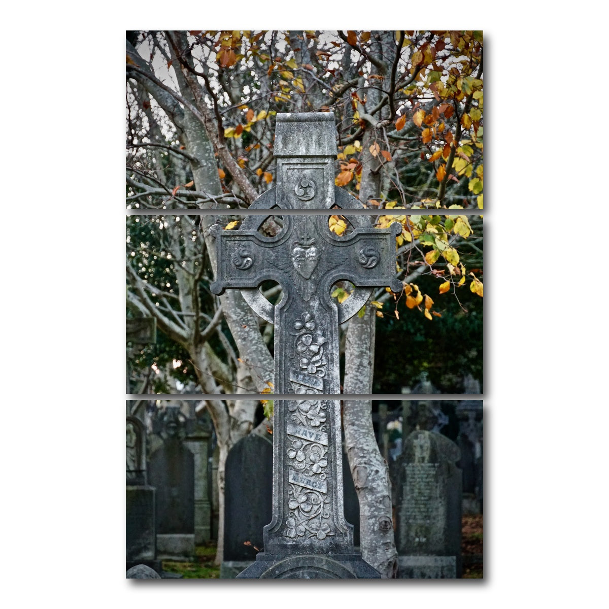 AUTO-MOCKUP WHITE | Celtic Cross, Dublin | 3 Piece | Gallery Wrap Canvas | group=12x24_stacked