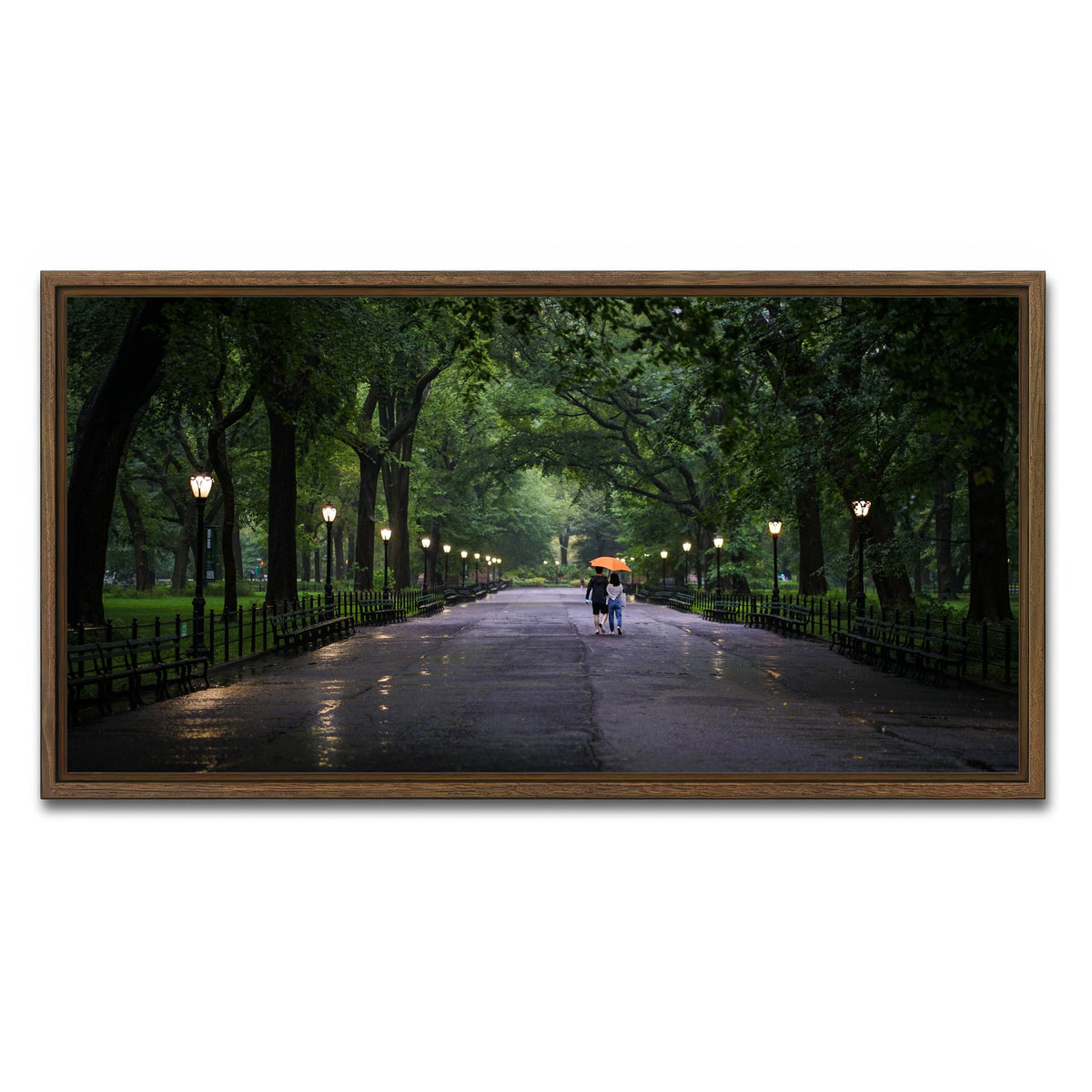 AUTO-MOCKUP WHITE | Central Park Walk | 1 Piece | Walnut Framed Canvas | group=2x1