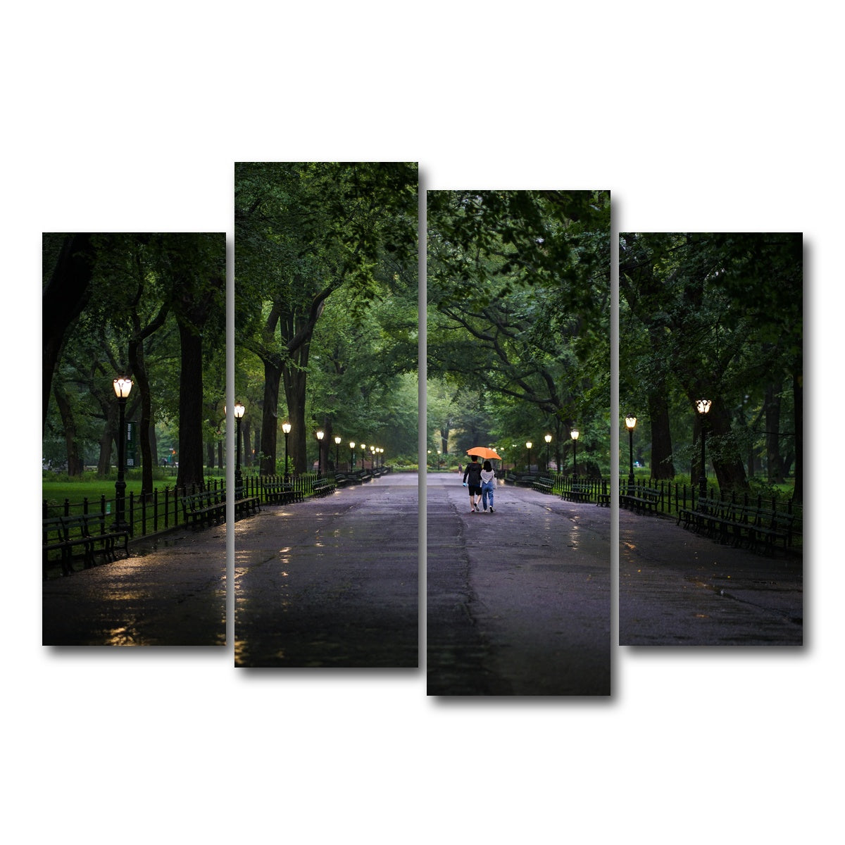 AUTO-MOCKUP WHITE | Central Park Walk | 4 Piece | Gallery Wrap Canvas | group=4_normal
