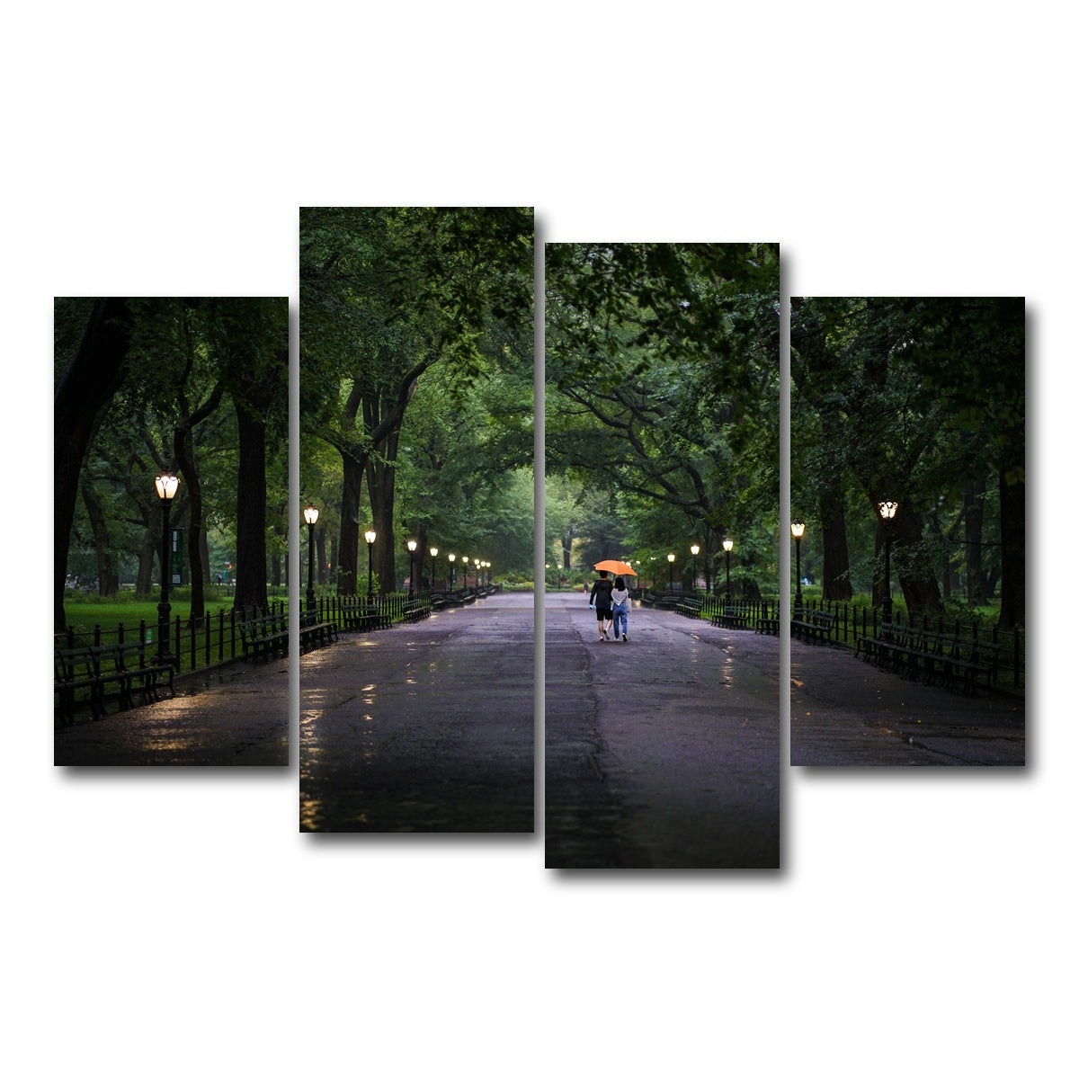 AUTO-MOCKUP WHITE | Central Park Walk | 4 Piece | Gallery Wrap Canvas | group=4_short