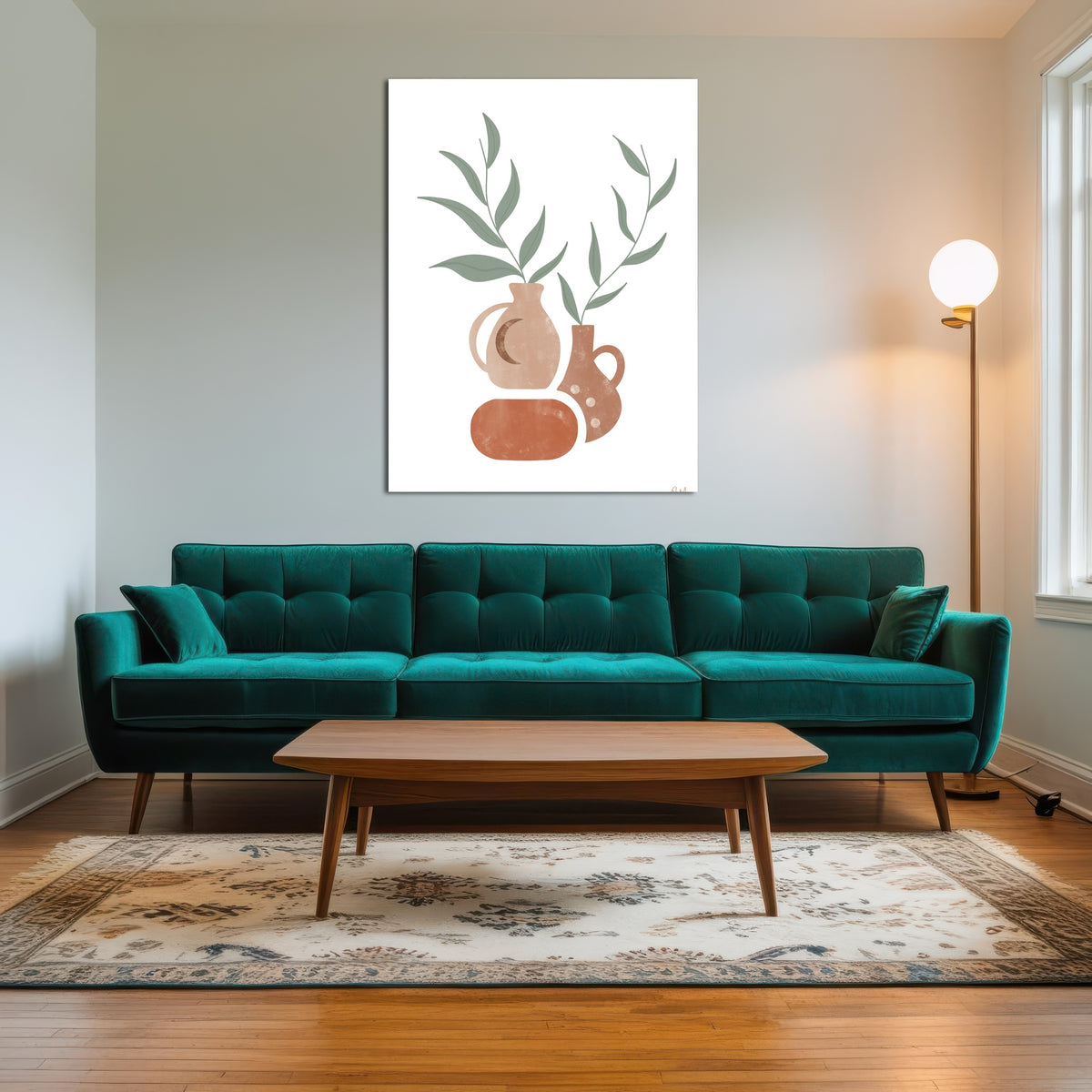 AUTO-MOCKUP ROOM | Ceramics Green Leaves