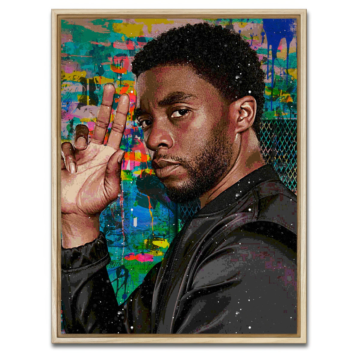 AUTO-MOCKUP WHITE | Chadwick Boseman 2 | 1 Piece | Natural Framed Canvas | group=3x4