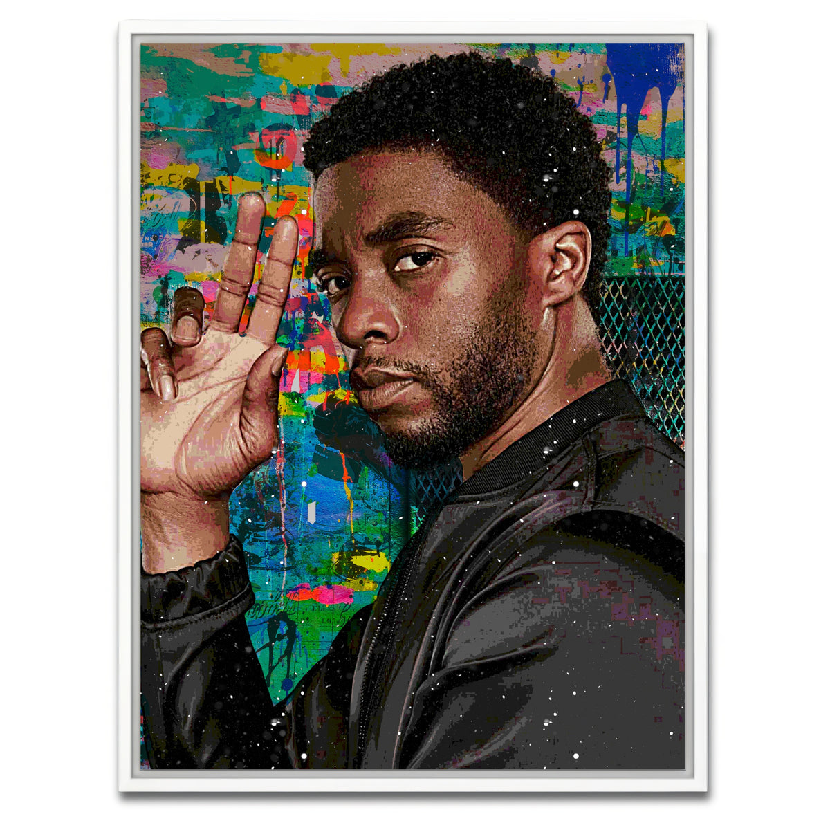 AUTO-MOCKUP WHITE | Chadwick Boseman 2 | 1 Piece | White Framed Canvas | group=3x4