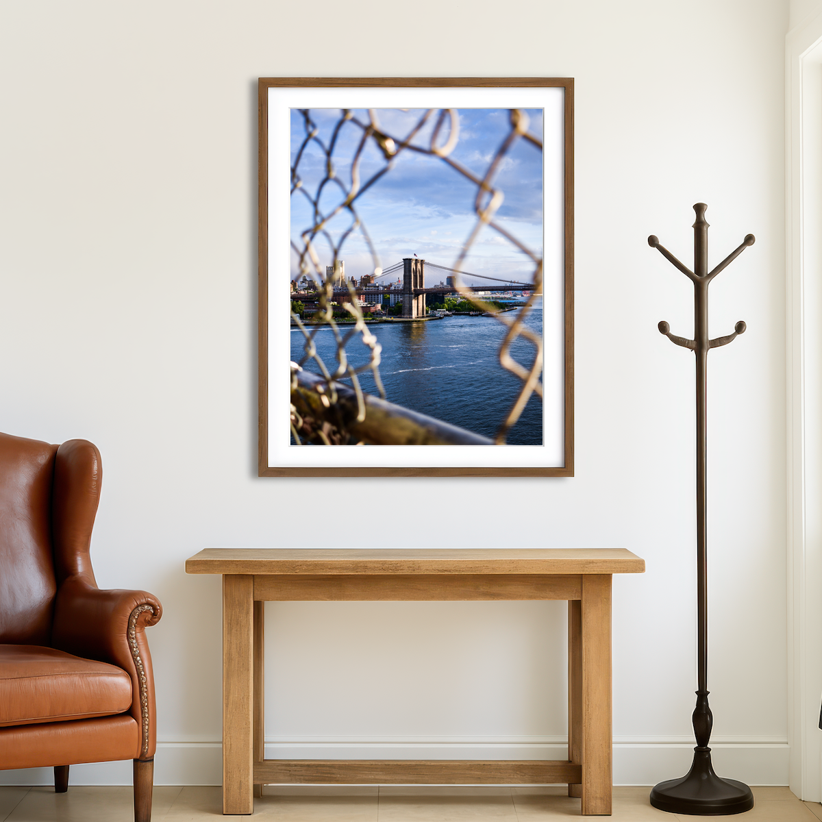 AUTO-MOCKUP ROOM | Chain Link BK Bridge Wall Art