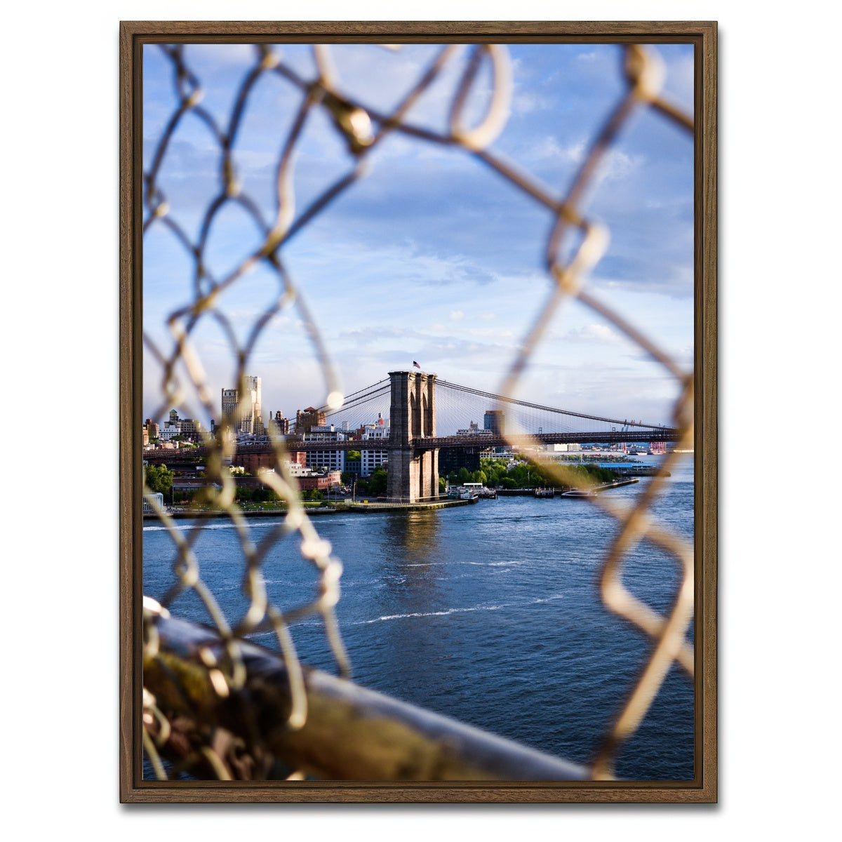 AUTO-MOCKUP WHITE | Chain Link BK Bridge | 1 Piece | Walnut Framed Canvas | group=3x4