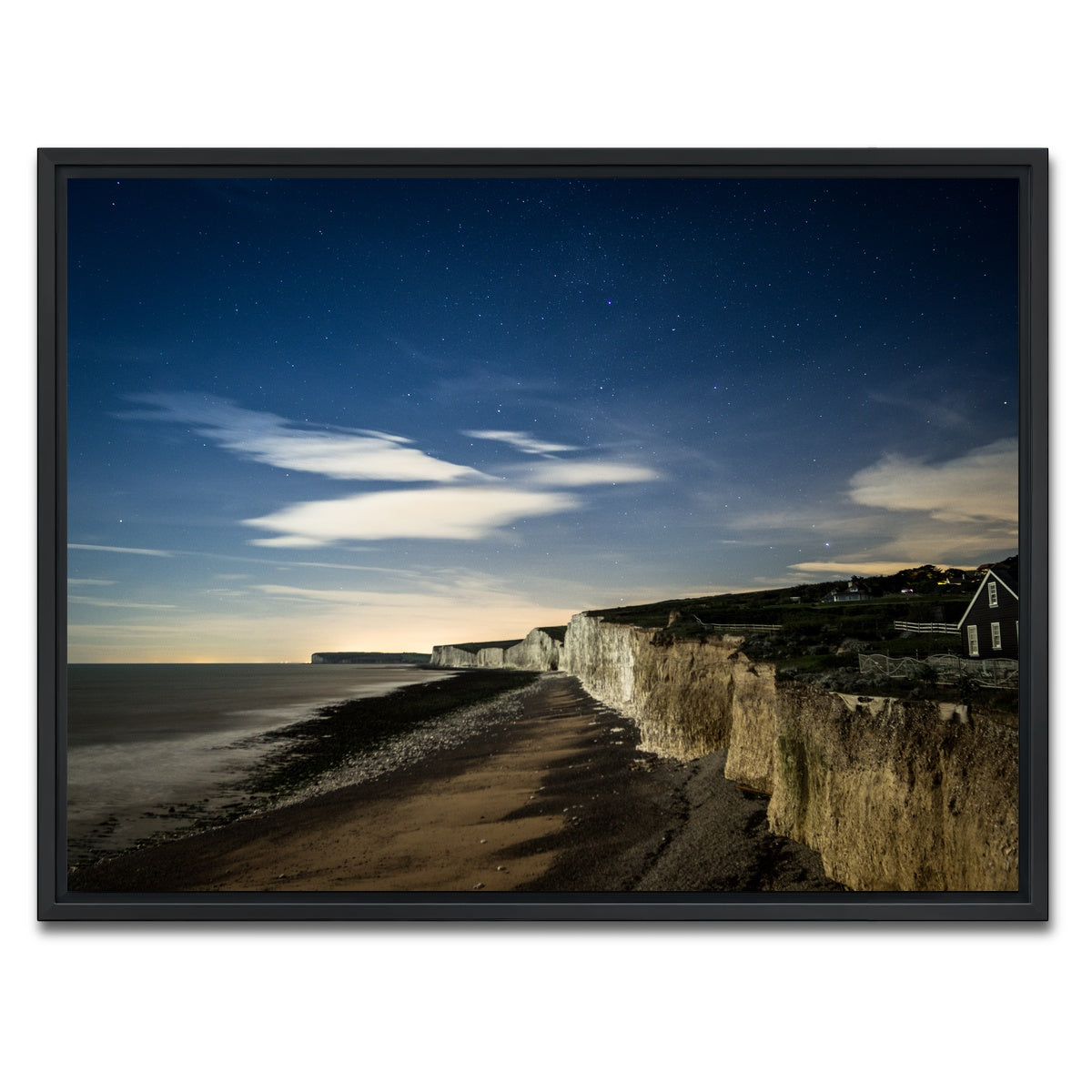 AUTO-MOCKUP WHITE | Chalk Cliffs at Birling Gap | 1 Piece | Black Framed Canvas | group=4x3