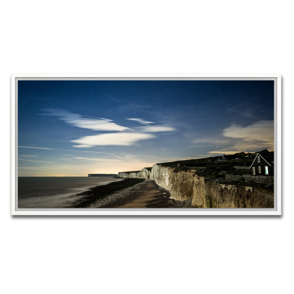 AUTO-MOCKUP WHITE | Chalk Cliffs at Birling Gap | 1 Piece | White Framed Canvas | group=2x1