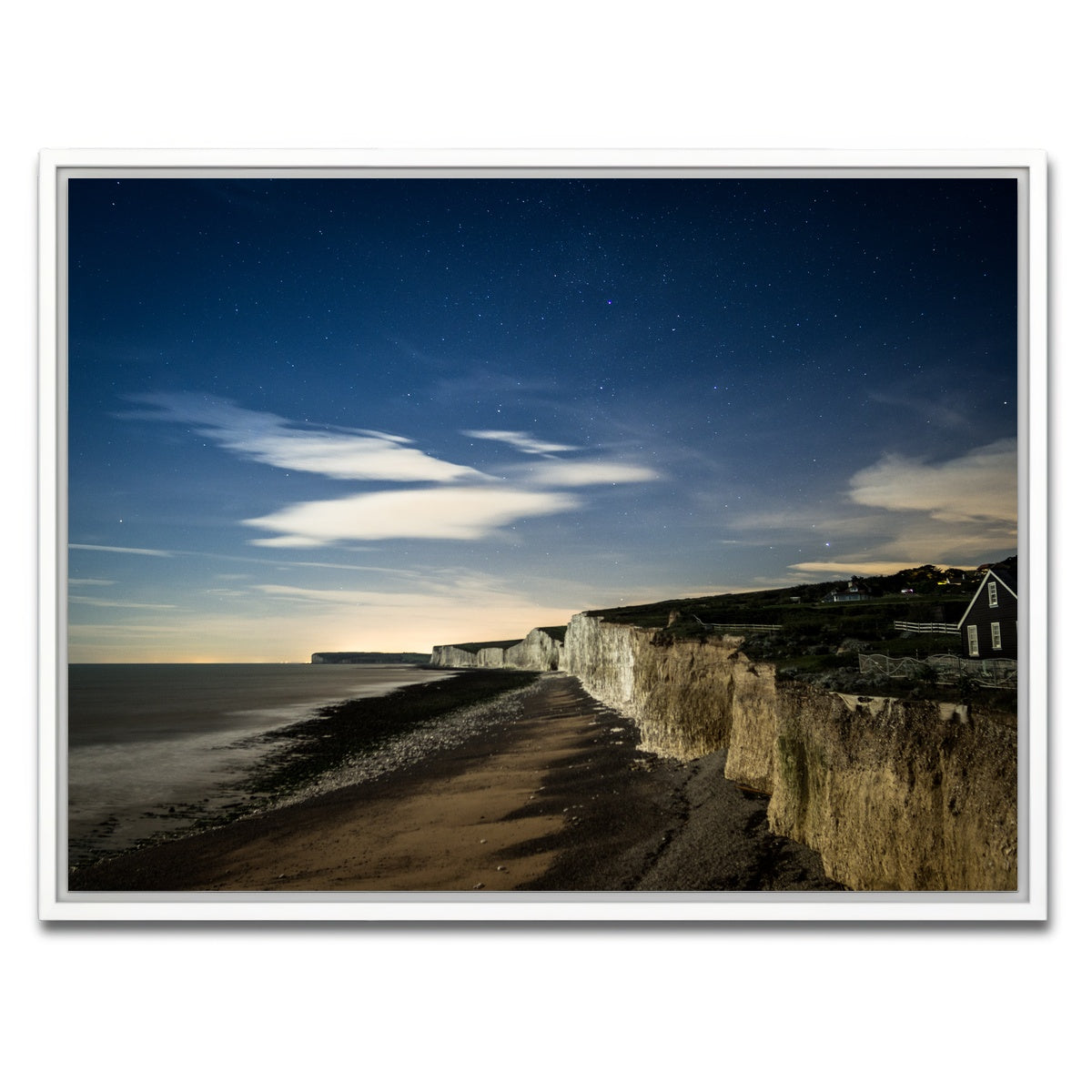 AUTO-MOCKUP WHITE | Chalk Cliffs at Birling Gap | 1 Piece | White Framed Canvas | group=4x3