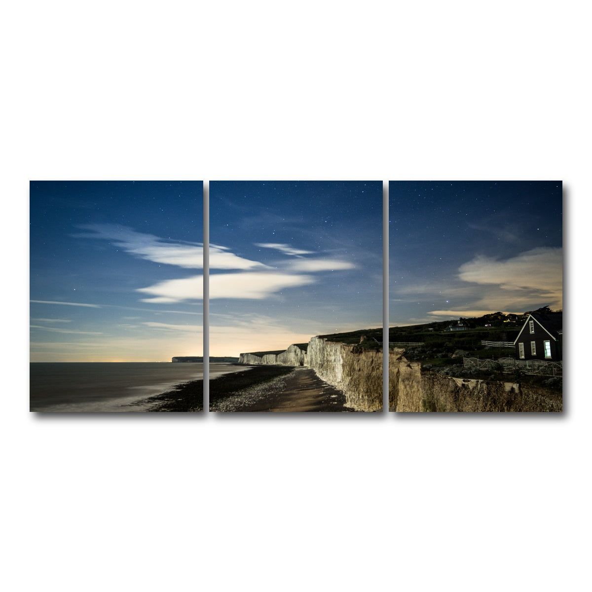 AUTO-MOCKUP WHITE | Chalk Cliffs at Birling Gap | 3 Piece | Gallery Wrap Canvas | group=18x24