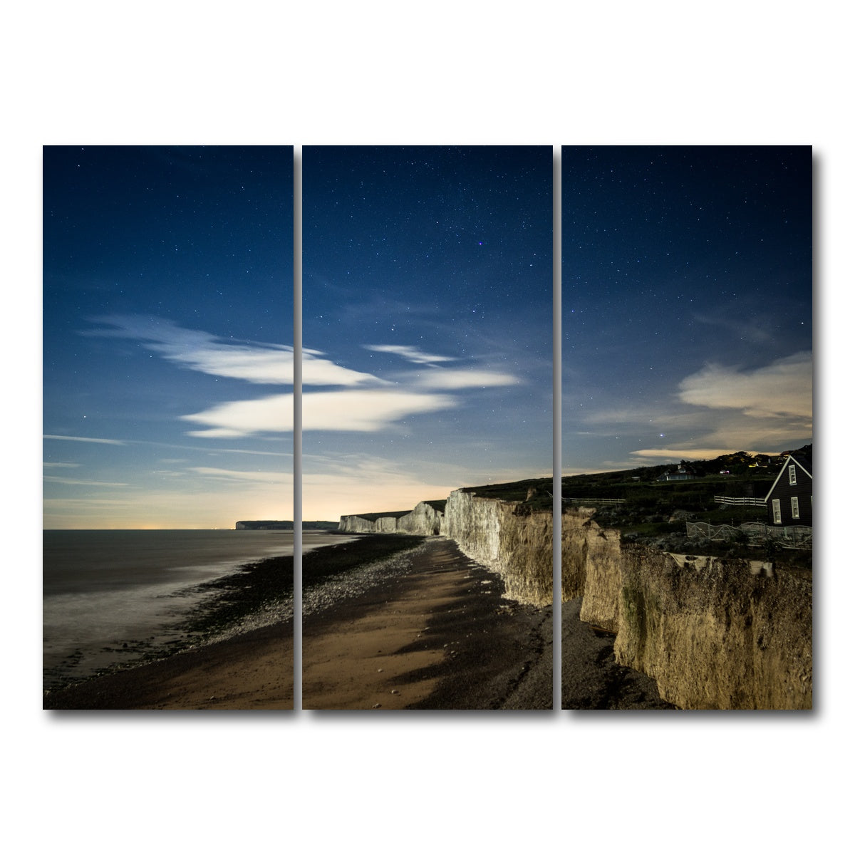 AUTO-MOCKUP WHITE | Chalk Cliffs at Birling Gap | 3 Piece | Gallery Wrap Canvas | group=8x18