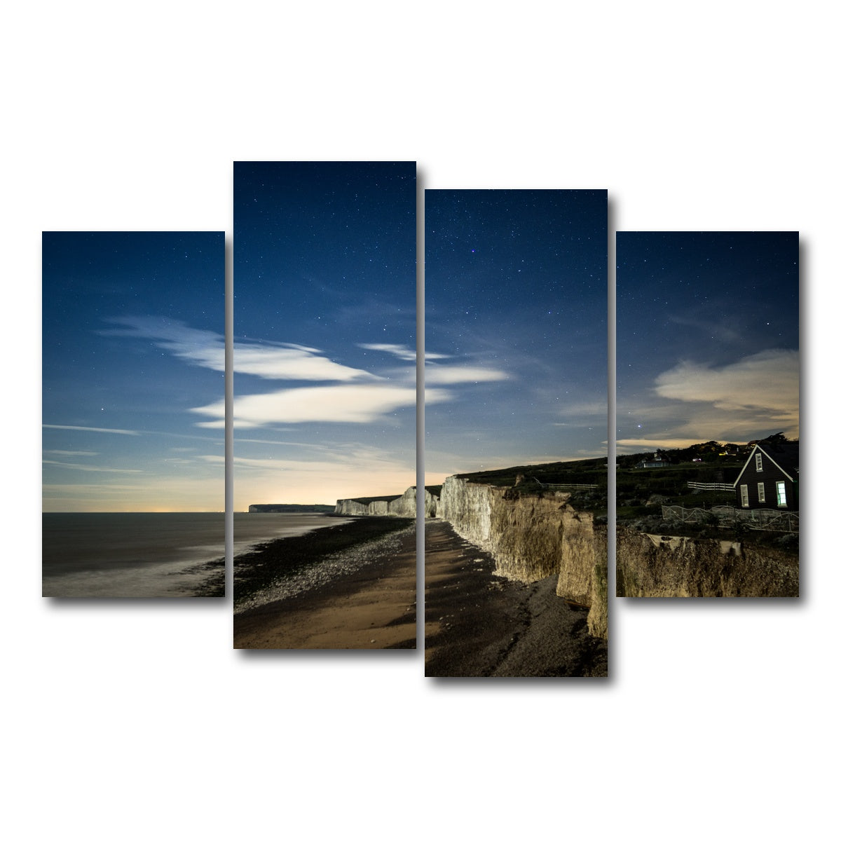 AUTO-MOCKUP WHITE | Chalk Cliffs at Birling Gap | 4 Piece | Gallery Wrap Canvas | group=4_short