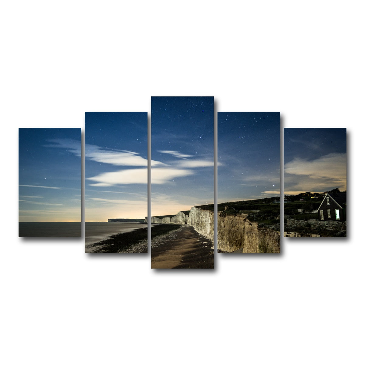AUTO-MOCKUP WHITE | Chalk Cliffs at Birling Gap | 5 Piece | Gallery Wrap Canvas | group=5_normal