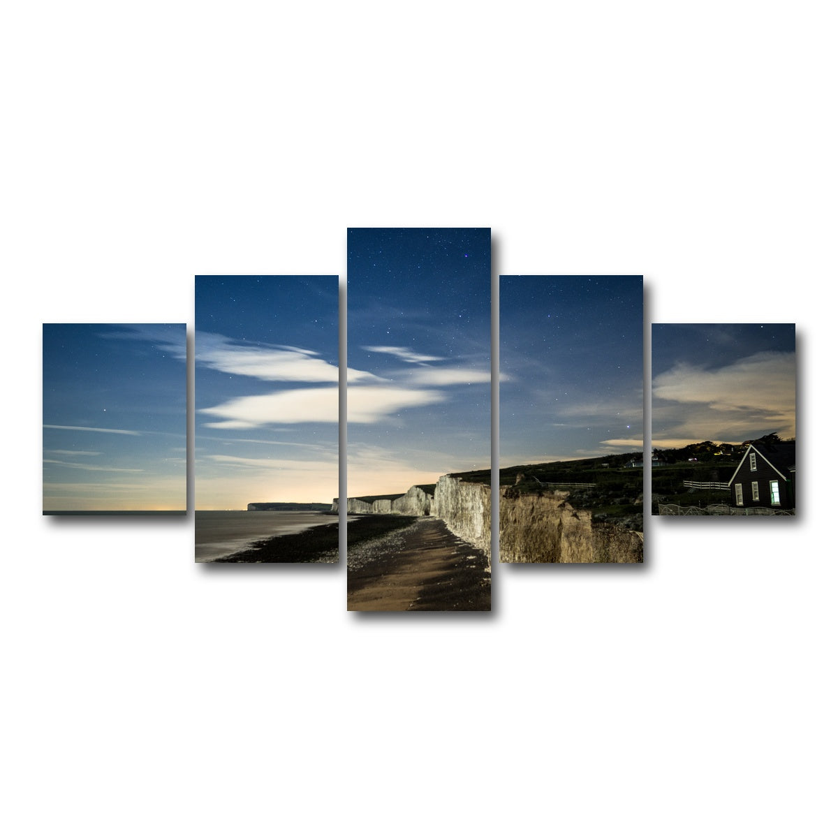 AUTO-MOCKUP WHITE | Chalk Cliffs at Birling Gap | 5 Piece | Gallery Wrap Canvas | group=5_short