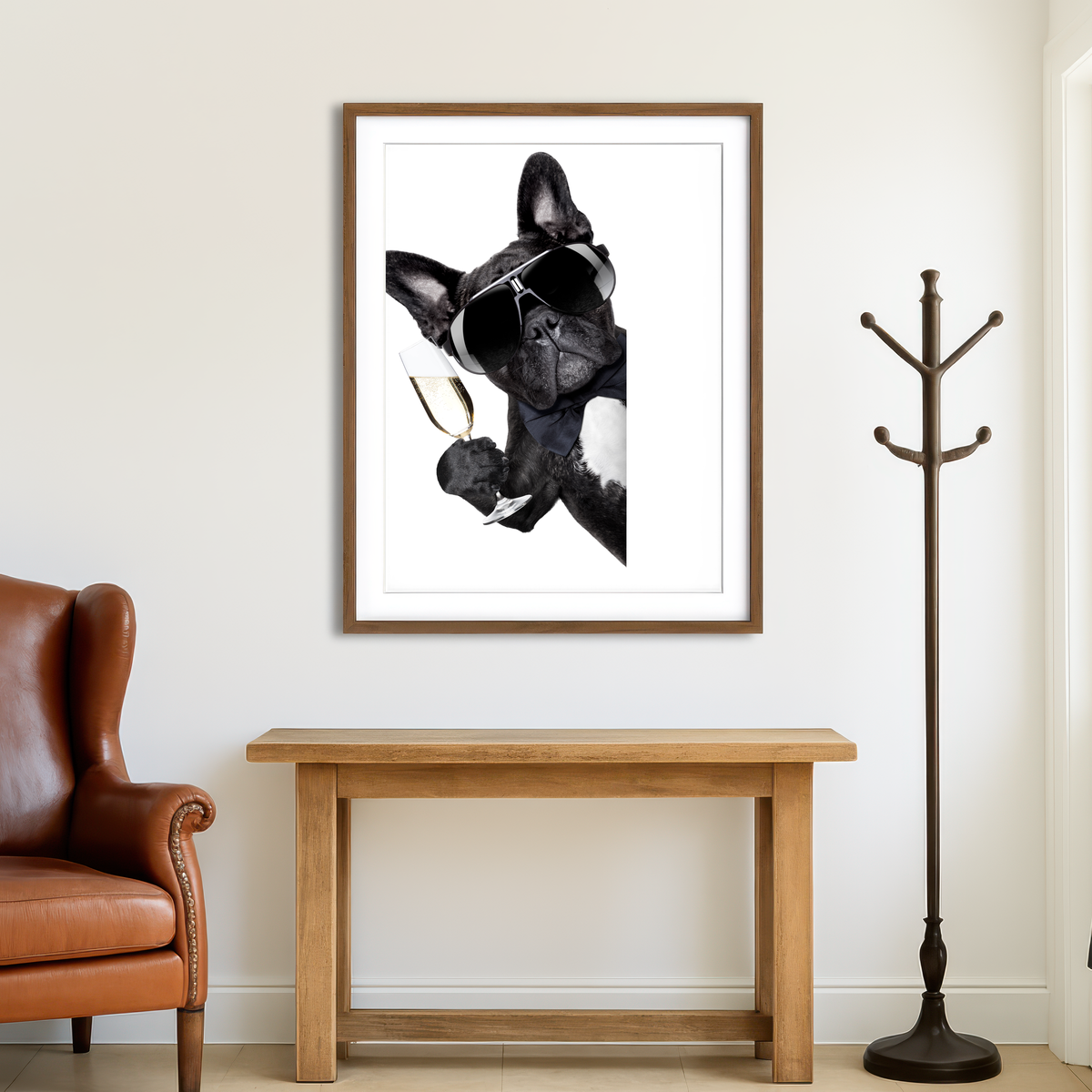 AUTO-MOCKUP ROOM | Champagne Dog Wall Art