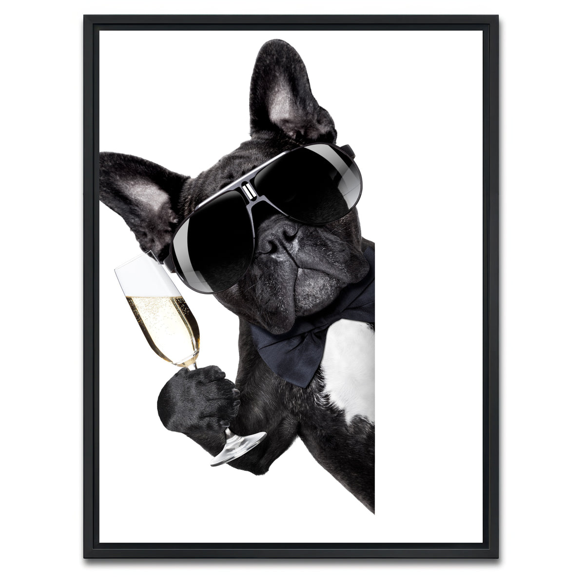 AUTO-MOCKUP WHITE | Champagne dog | 1 Piece | Black Framed Canvas | group=3x4