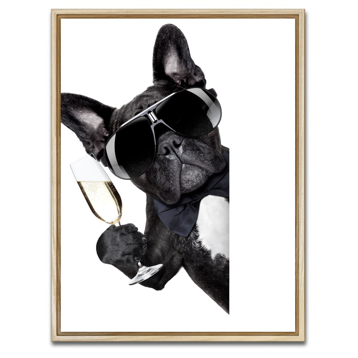 AUTO-MOCKUP WHITE | Champagne dog | 1 Piece | Natural Framed Canvas | group=3x4