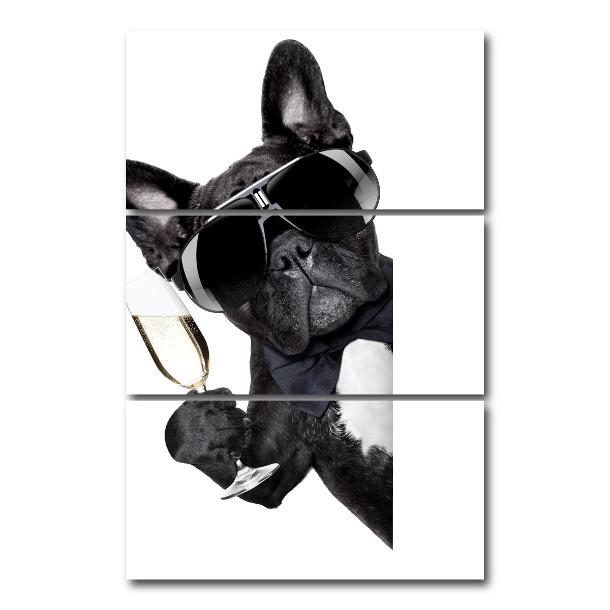 AUTO-MOCKUP WHITE | Champagne dog | 3 Piece | Gallery Wrap Canvas | group=12x24_stacked