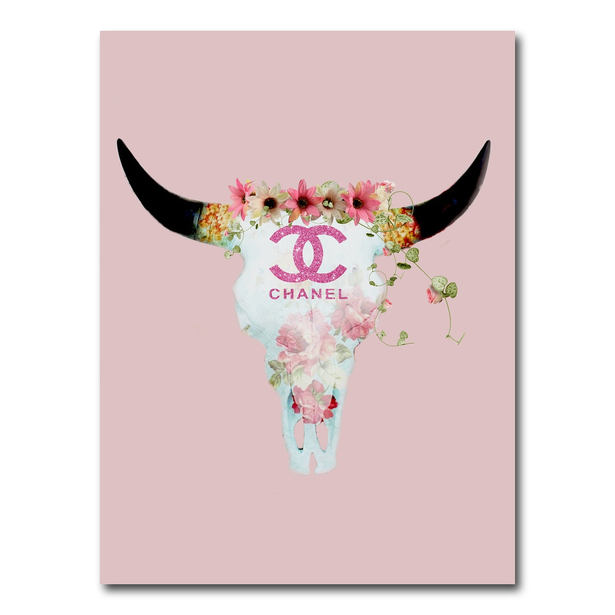 AUTO-MOCKUP WHITE | Chanel Bull Skull | 1 Piece | Gallery Wrap Canvas | group=3x4