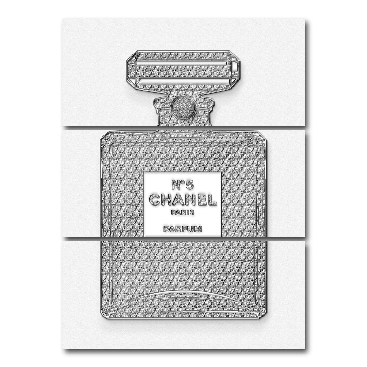 AUTO-MOCKUP WHITE | Chanel bottle | 3 Piece | Gallery Wrap Canvas | group=8x18_stacked