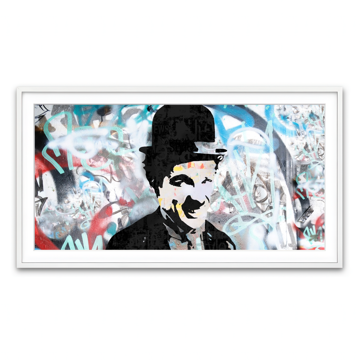 Framed Print 2x1 White