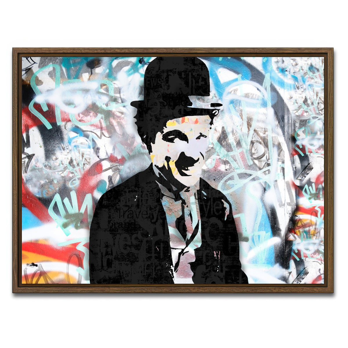 AUTO-MOCKUP WHITE | Chaplin 4 | 1 Piece | Walnut Framed Canvas | group=4x3